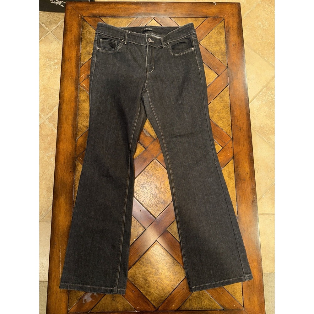 White House‎ Black Market Blanc Boot Leg Flare Black Size 8S